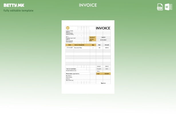 Шаблон за нотарска фактура во модерен стил